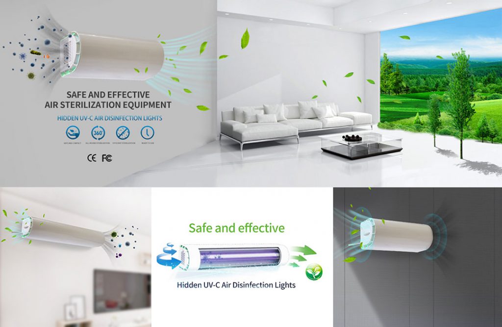 Hidden air germicidal lamp, fresh indoor air, UV air germicidal lamp
