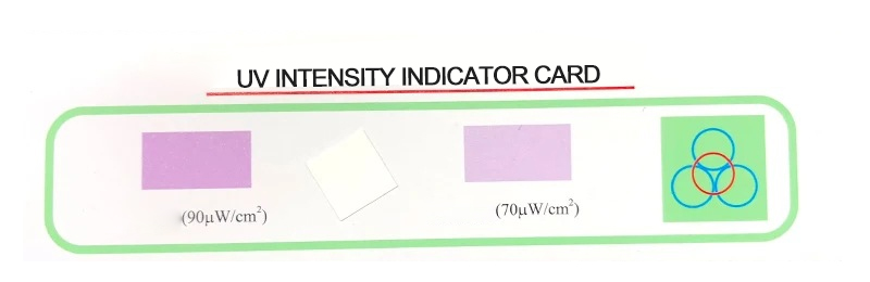 UV intensity test, UV intensity indicator