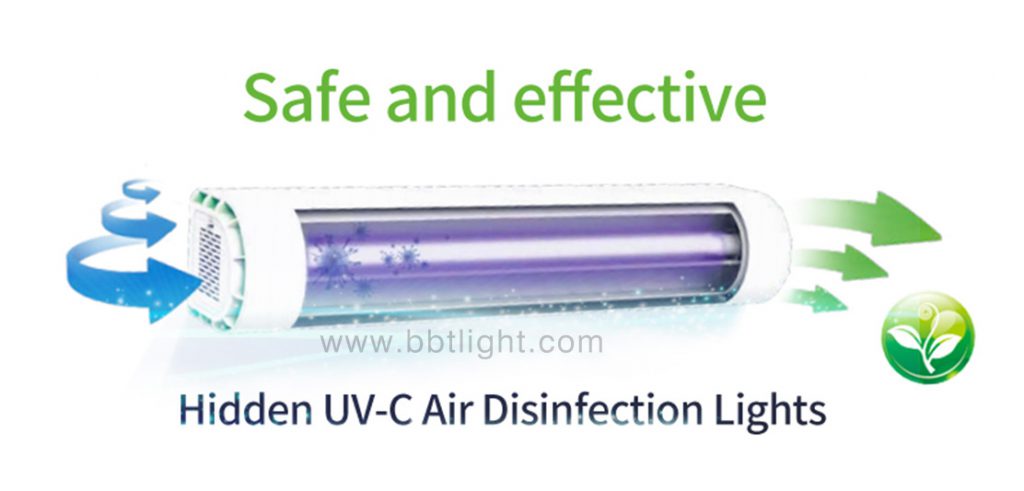 hidden air sterilization and purification lamp, UVC light, UV air germicidal lamp, hidden UV germicidal lamp