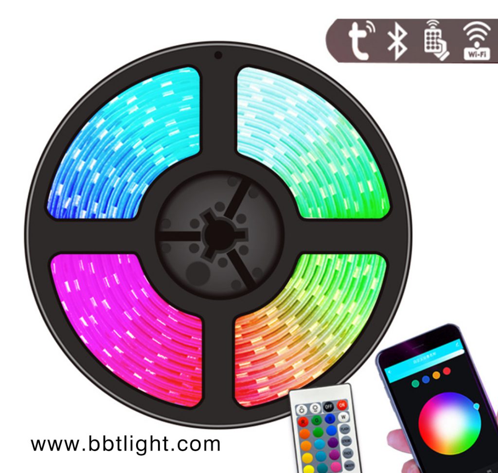 LED Bluetooth remote control rainbow light strip
LED light strip, bluetooth light strip, color bar light